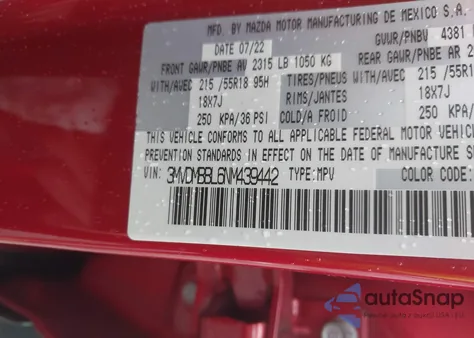 2022 Mazda Cx-30 Select из США, поврежденный, VIN 3MVDMBBL6NM439442